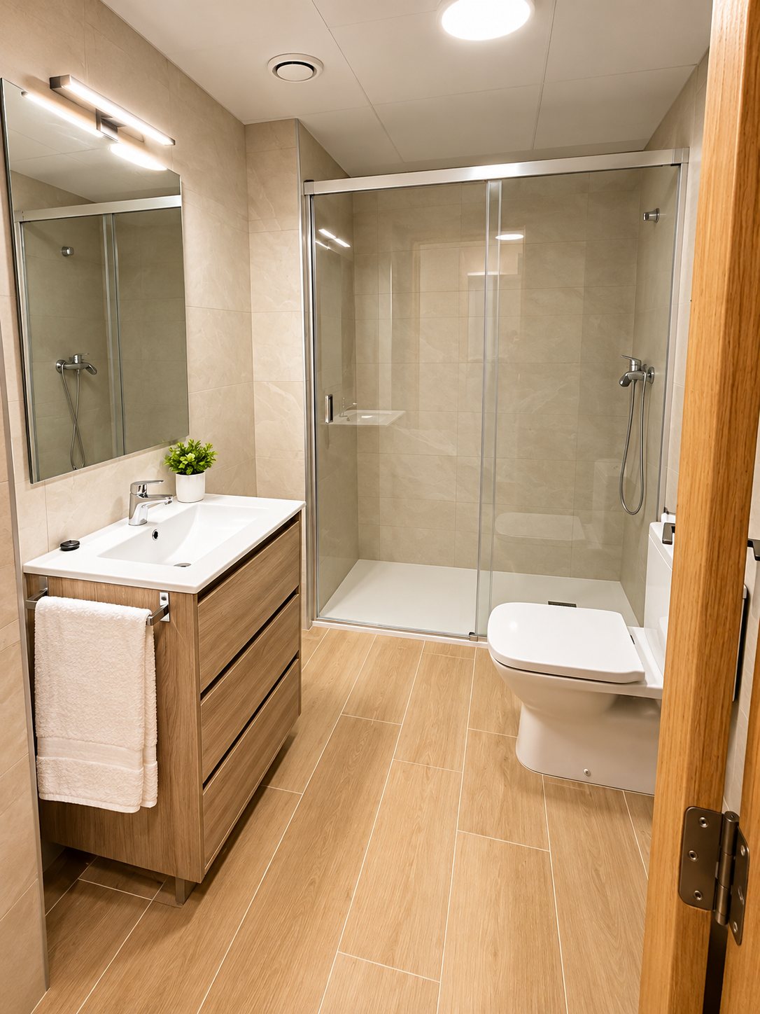 Baño con ducha de Forcall Suites I